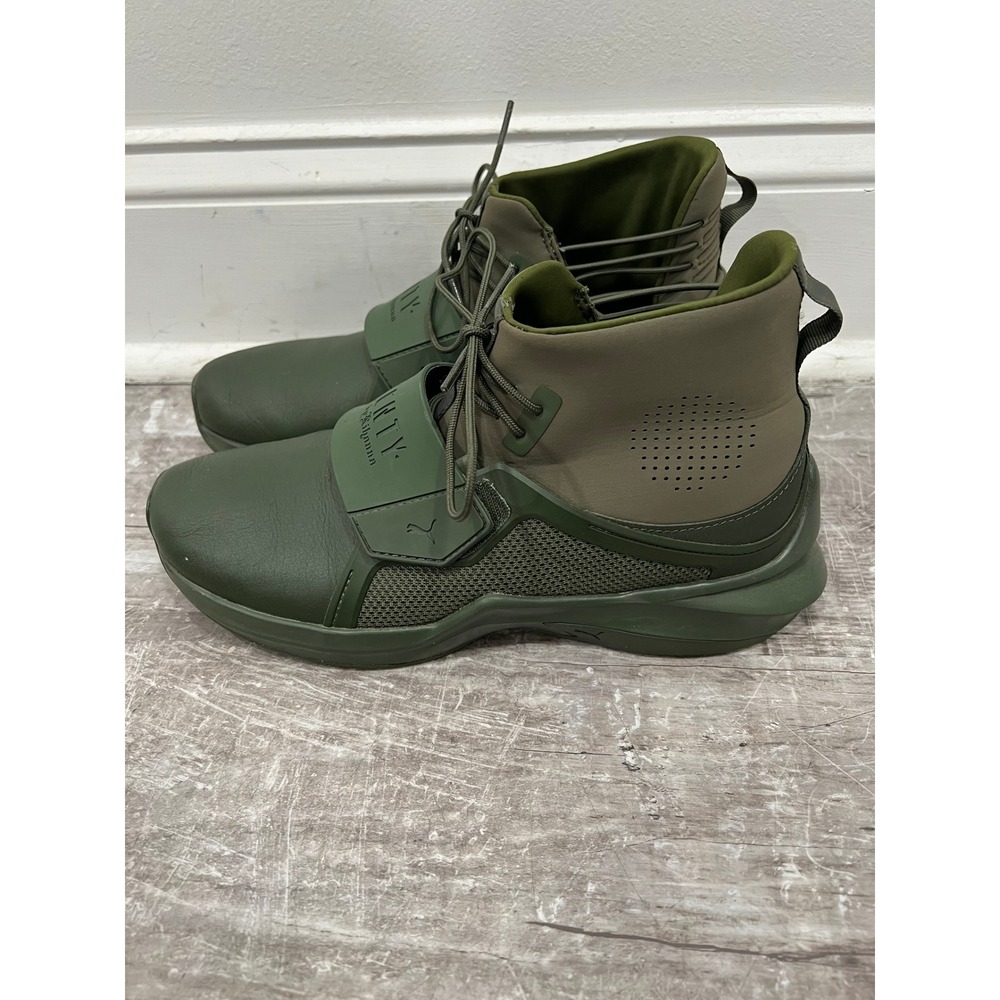 Fenty Puma Sneakers Womens The Trainer Mid Olive Green Rihanna Shoes Size 9